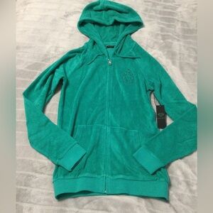 DIAMOND SUPPLY CO WOMEN’S TEARDROP TURQUOISE ZIP-UP HOODIE SIZE XS